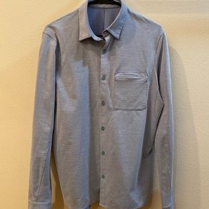 Lululemon blue commission long sleeve button down shirt